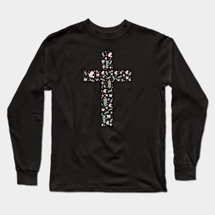 Cross With Flowers Long Sleeve T-Shirt